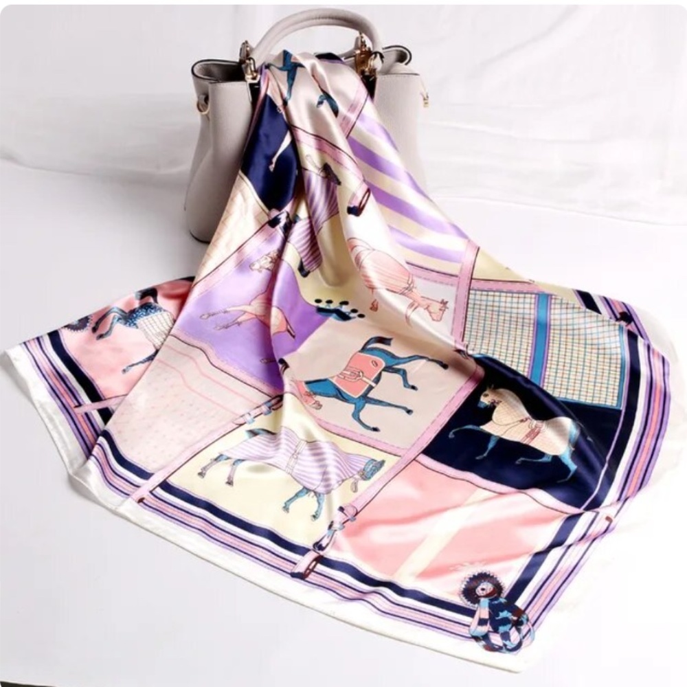 Grubify  Lightweight Fashion Silk Satin Large Square ilk Like Scarf